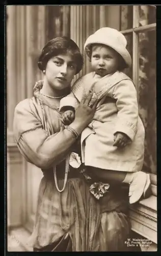 AK Prinzessin August Wilhelm von Preussen mit ihrem Sohn Alexander Ferdinand