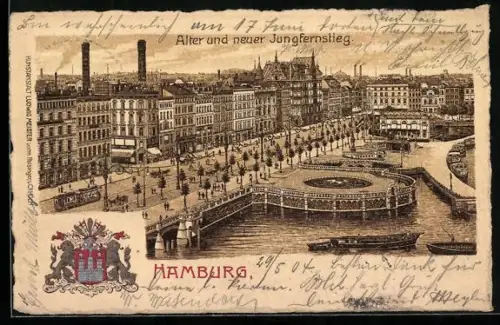 Lithographie Hamburg-Neustadt, Alter und neuer Jungfernstieg