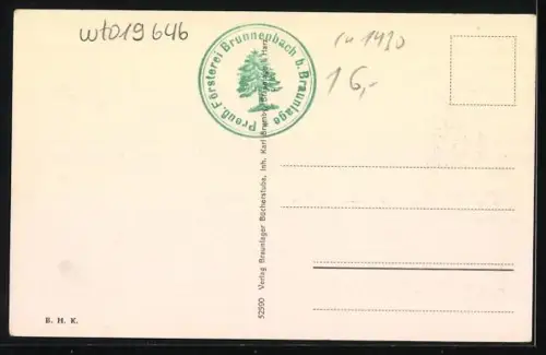 AK Braunlage i. Harz, Forsthaus Brunnenbach