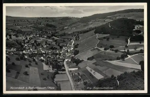 AK Katzenbach b. Rockenhausen, Ortsansicht vom Flugzeug aus