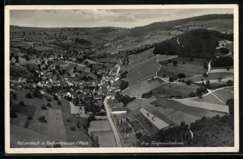 AK Katzenbach b. Rockenhausen, Fliegeraufnahme des Ortes