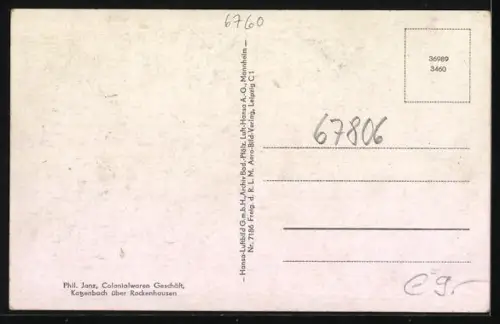 AK Katzenbach b. Rockenhausen, Fliegeraufnahme des Ortes