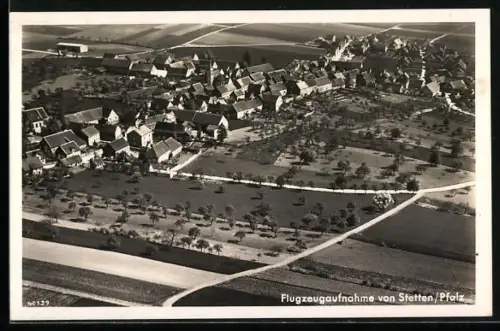 AK Stetten /Pfalz, Flugzeugaufnahme des Ortes