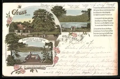 Lithographie Uglei, Gasthaus zum Uglei, Inh. August Holzbach, Angelbrücke