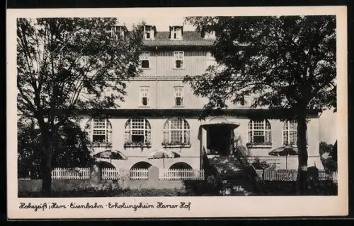AK Hohegeiss i. Harz, Eisenbahn-Erholungsheim Harzer Hof
