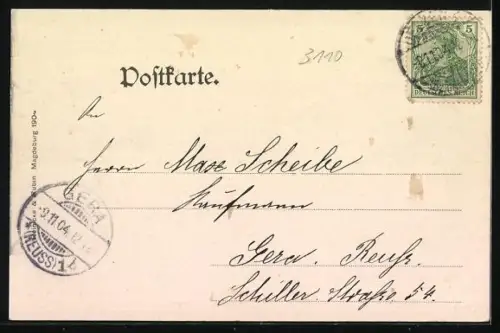 AK Uelzen, Veersser Strasse mit Kriegerdenkmal und Amtsgericht