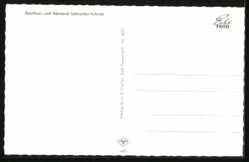 AK Winterborn, Gasthaus und Bäckerei Schneider-Schrick, Ortsansicht aus der Vogelschau