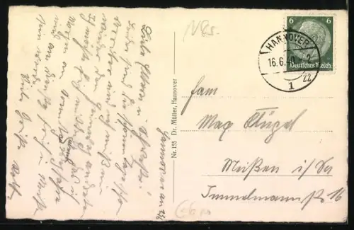 AK Hannover, Kaffee Kröpcke bei Nacht