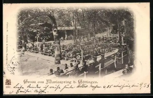 AK Bovenden, Gasthof Mariaspring, Partie im Garten
