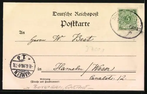 AK Bovenden, Gasthof Mariaspring, Partie im Garten