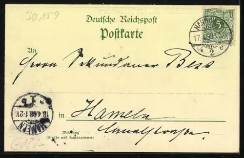 Lithographie Hannover, London-Schenke 1809, jetzt Armenhaus