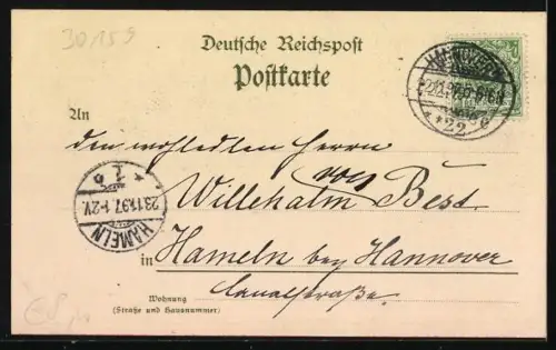 Lithographie Hannover, Stadtansicht im Jahre 1750