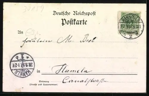 Lithographie Hannover, Der alte Vorhang im Hoftheater, Gemälde von Ramberg