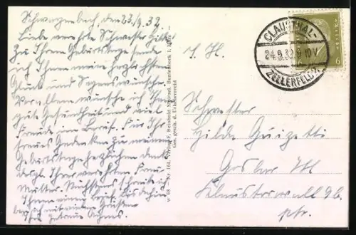 AK Clausthal i. H., Heilstätte Schwarzenbach aus der Vogelschau