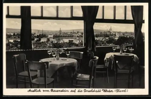 AK Werder /Havel, Ausblick vom Restaurant Zum Rauenstein auf die Inselstadt