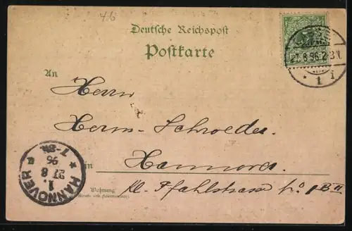 Lithographie Cassel, Panorama, Residenzschloss, Friedrichsplatz