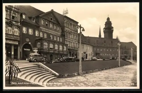 AK Zeitz, Platz, Blick auf das Rathaus