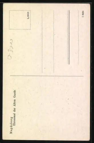 AK Magdeburg, Ehrenmal der Alten Garde