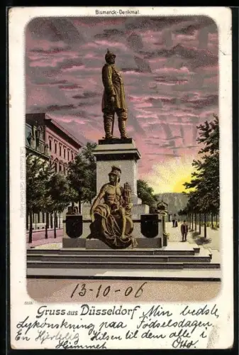 Lithographie Düsseldorf, Bismarck-Denkmal