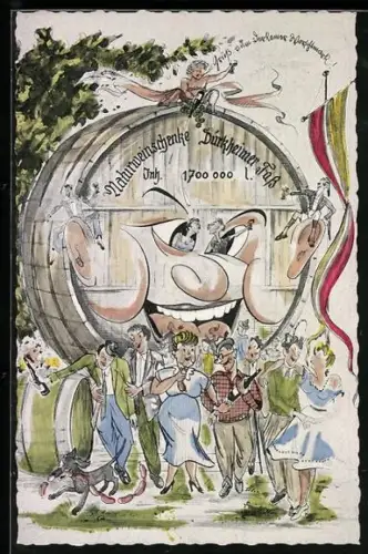 AK Bad Dürkheim, Riesenfass, Naturweinschenke Dürkheimer Fass, Weinfestgesellschaft, Volksfest