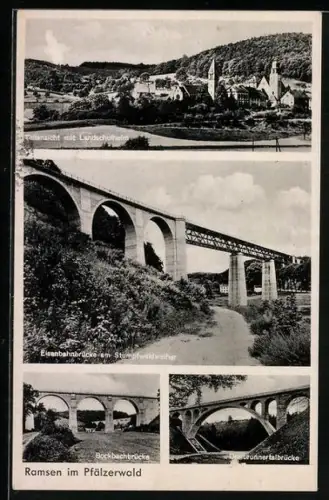 AK Ramsen im Pfälzerwald, Eisenbahnbrücke, Bockbachtalbrücke, Brünneltalbrücke