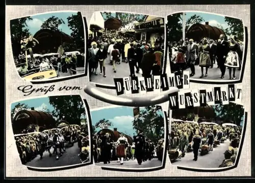 AK Bad Dürkheim, Wurstmarkt, Festumzug, Menschenmenge, Riesenfass, Volksfest