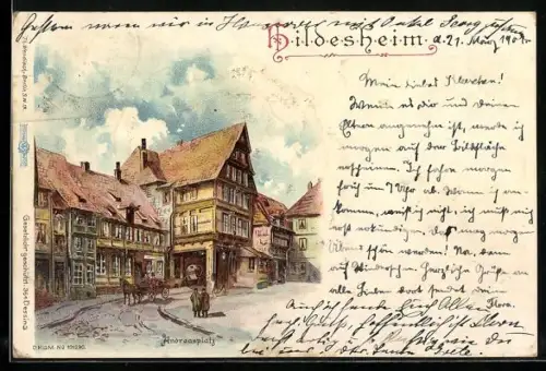 Lithographie Hildesheim, Andreasplatz