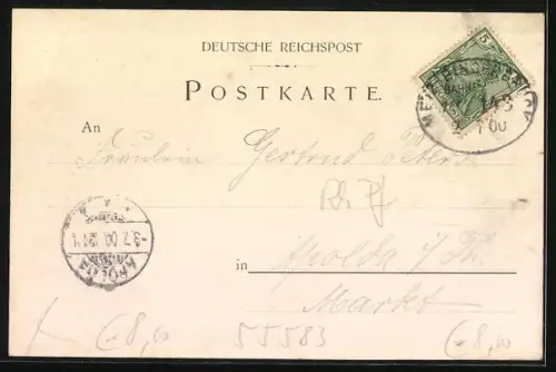 Lithographie Alt-Münster am Stein, Ansicht des Ortes mit Burgen und Landschaft, Münster anno 1442