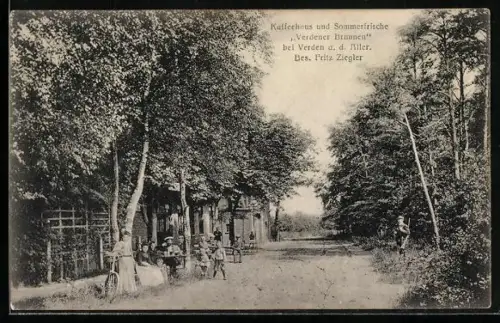 AK Verden a. d. Aller, Kaffeehaus Verderner Brunnen, Bes. Fritz Ziegler