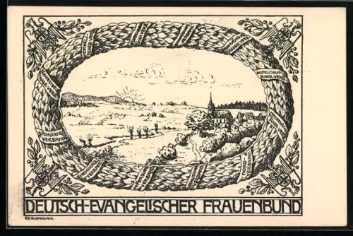 Künstler-AK Bulmerincq: Hannover, Wedekindstrasse, Deutsch-Evangelischer Frauenbund