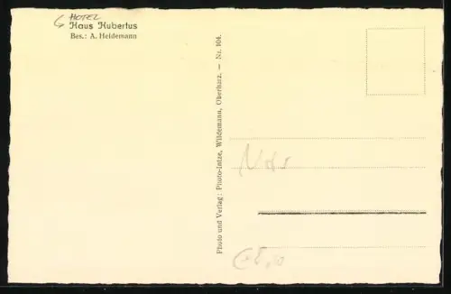 AK Wildemann /Oberharz, Hotel Haus Hubertus, Bes. A. Heidemann