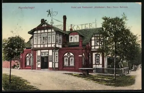 AK Munsterlager, Hotel und Restaurant Waldkater, Bes. Heinr. Behrens