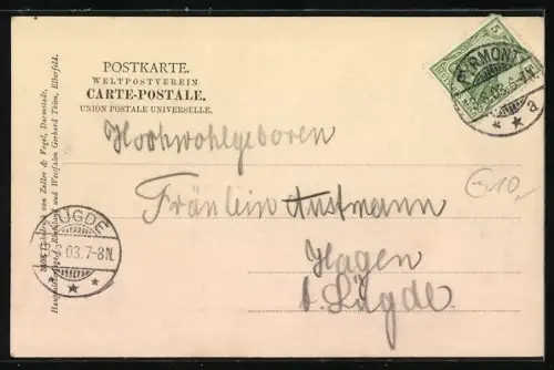 AK Bad Pyrmont, Obere Kirchstrasse mit Hoflieferant W. Weitz