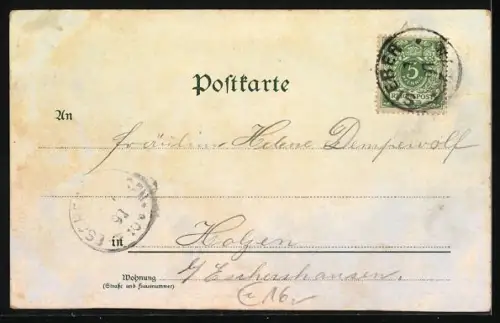 Lithographie Herzberg a. Harz, Kurhaus, Lonauer Wasserfall, Schloss, Totalansicht des Ortes