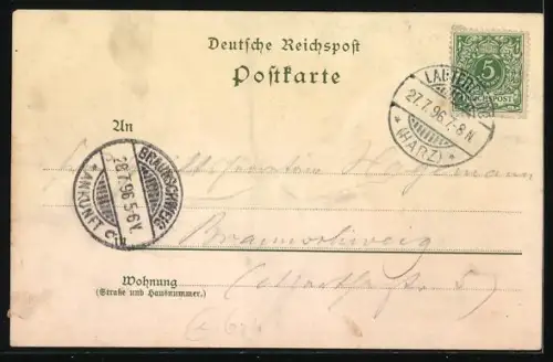 Lithographie Bad Lauterberg, Partie am Wiesenbeeker Teich