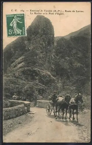 AK Tardets /B.-P., Le Rocher et le Pont d`Ugaré, Route de Larrau