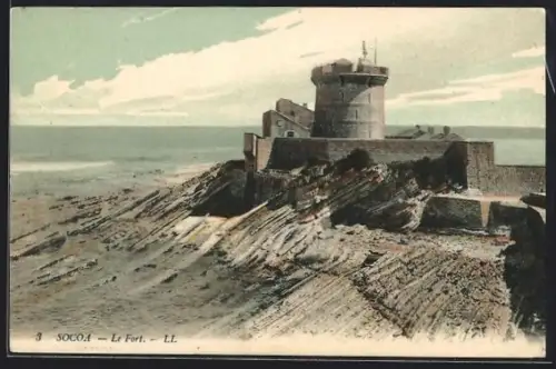 AK Socoa, Le Fort surplombant la côte rocheuse