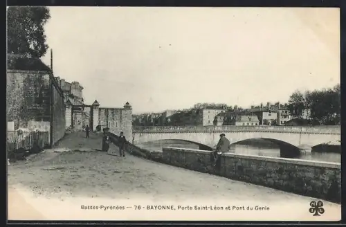 AK Bayonne /Basses-Pyrénées, Porte Saint-Léon et Pont du Génie
