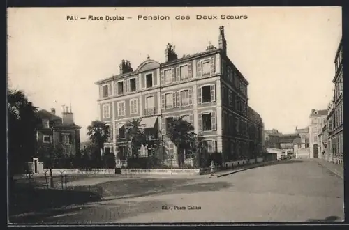 AK Pau, Place Duplaà, Pension des Deux Soeurs