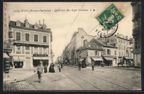 AK Pau /Basses-Pyrénées, Quartier des Sept Cantons