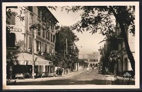 AK Hendaye, Avenue du Casino avec restaurant et bâtiments historiques