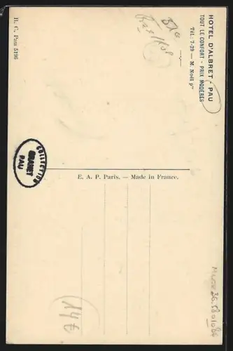 AK Pau, Illustration humoristique avec des enfants et un journal à l`Hôtel d`Albret