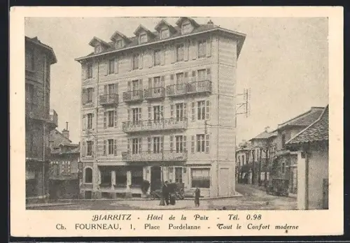 AK Biarritz, Hôtel de la Paix, 1 Place Pordelan, Ch. Fourneau