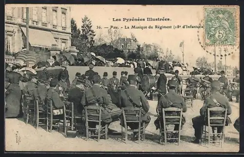 AK Pau, La Musique du Régiment, 18e d`Infanterie
