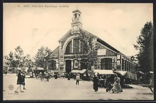 AK Pau, Place de la République, La Halle