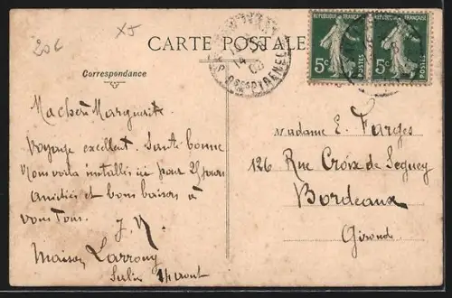 AK Salies-de-Béarn, Le Chèvrier avec son troupeau de chèvres près de la grille du parc