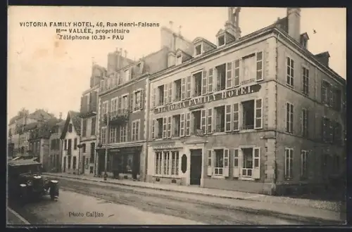 AK Pau, Victoria Family Hotel, 46 Rue Henri-Faisans, Mme Vallée propriétaire