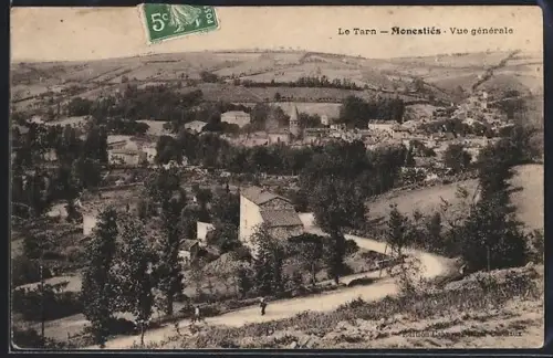 AK Monestiés /Tarn, Vue générale