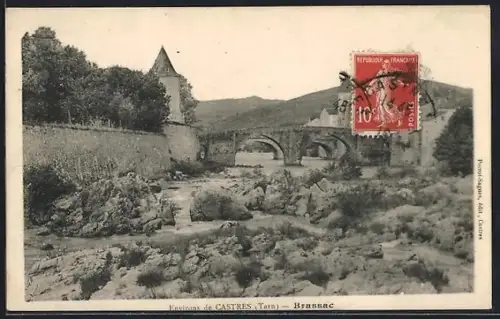 AK Brassac, Vue du pont et de la rivière dans un paysage bucolique