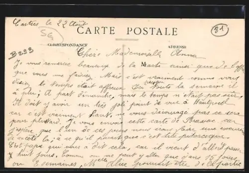 AK Brassac, Vue du pont et de la rivière dans un paysage bucolique